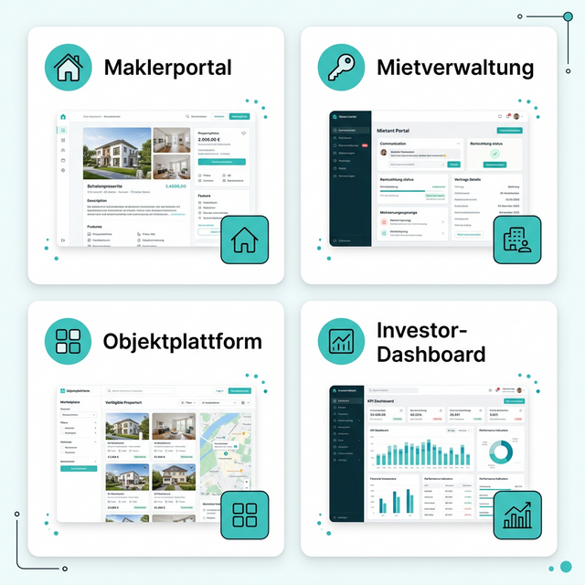 Verschiedene Immobilien Web App Typen – Maklerportal, Mietverwaltung, PropTech